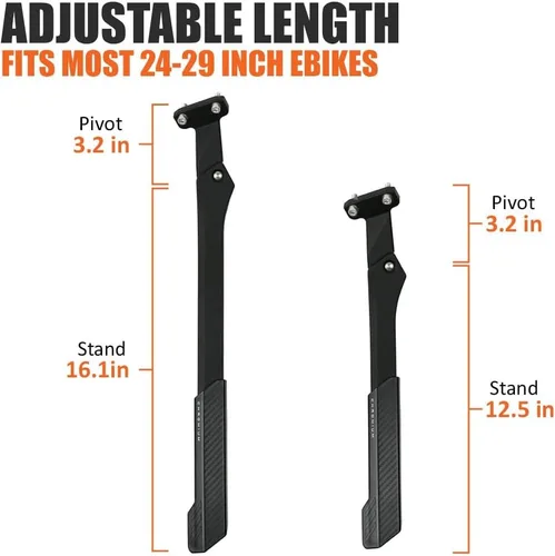 Miniatura 2 de BV Bike Kickstand - Soporte de bicicleta de montaña para bicicletas de 24 a 29 pulgadas, longitud ajustable, suela antideslizante
