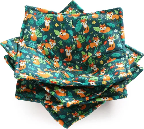 Miniatura 17 de Cunhill 4 Piezas Soportes Acogedores de Algodón para Tazones de Microondas para Comida Caliente Almohadillas Calientes Agarraderas para Tazones