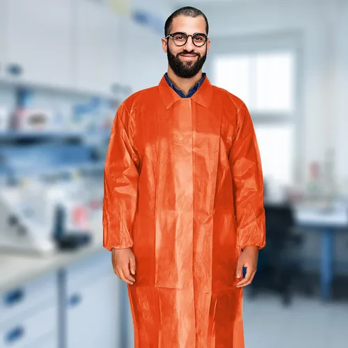 Miniatura 6 de AMZ Blue Disposable Lab Coats for Adults. 40 GSM PP + PE Unisex Disposable Lab Coat with Front Snaps, Elastic Wrists
