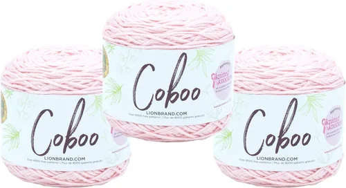 Miniatura 22 de Lion Brand Yarn Coboo, hilo suave para tejer, hacer ganchillo y manualidades, Vanilla Blossom, paquete de 3 Flor de vainilla