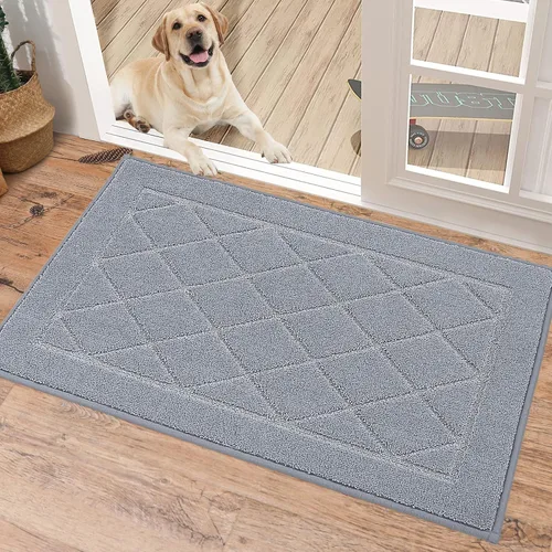 Miniatura 42 de BEQHAUSE Tapete para puerta de 20 x 32 pulgadas, tapete antideslizante para puerta, lavable, tapete para puerta de perro, resistente a las manchas