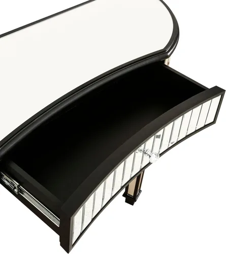 Miniatura 6 de SSLine Mesa de consola con espejo, mesa auxiliar de maquillaje, moderna mesa auxiliar con espejo, consola multimedia, escritorio de tocador con un