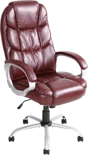 Miniatura 10 de PayLessHere Silla de oficina ergonómica de respaldo alto ejecutivo silla de escritorio con silla giratoria ajustable de piel sintética con Negro