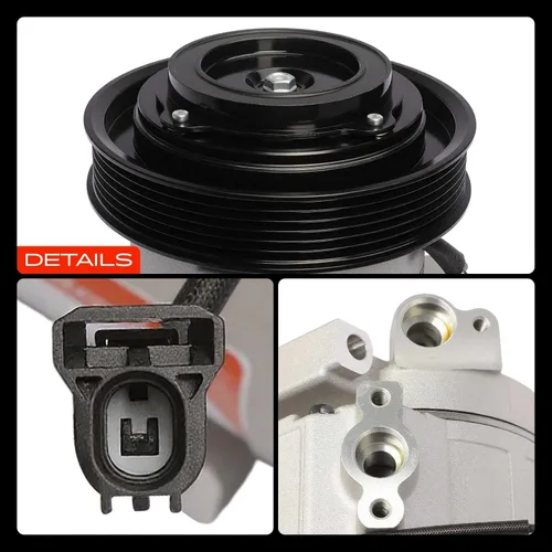 Miniatura 9 de Compresor de aire acondicionado A-Premium con embrague Compatible con Acura MDX 2007-2013, ZDX 2010-2013 y Honda Odyssey 2008-2017, Pilot 2008-2015