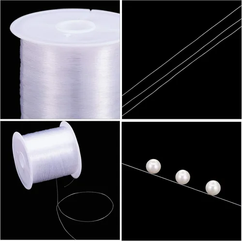 Miniatura 6 de Pandahall - 1 rollo de alambre transparente de hilo de nylon para pesca, color blanco.