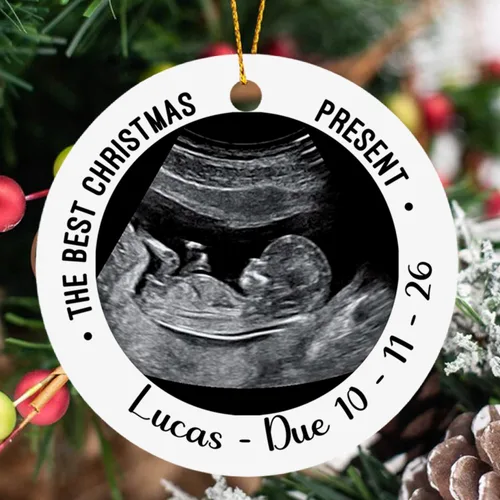 Miniatura 11 de Adorno de Navidad de vaca bebé 2025, adorno personalizado de mi primera Navidad para padres recién nacidos, regalo de recuerdo de primera Navidad