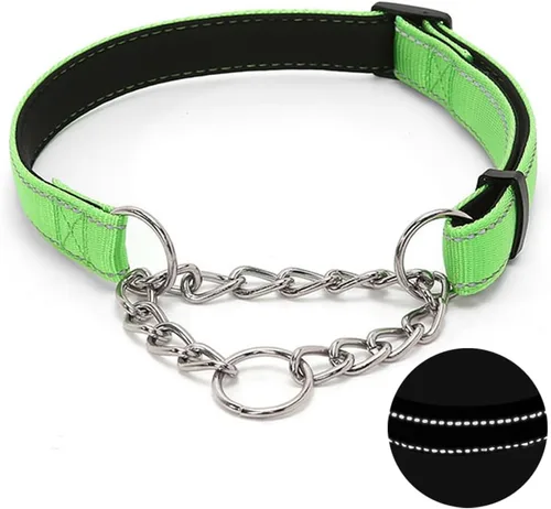 Miniatura 14 de Martingale - Collar para perro con cadena de acero inoxidable, collar reflectante de nailon acolchado suave ajustable, cadena resistente sin Púrpura