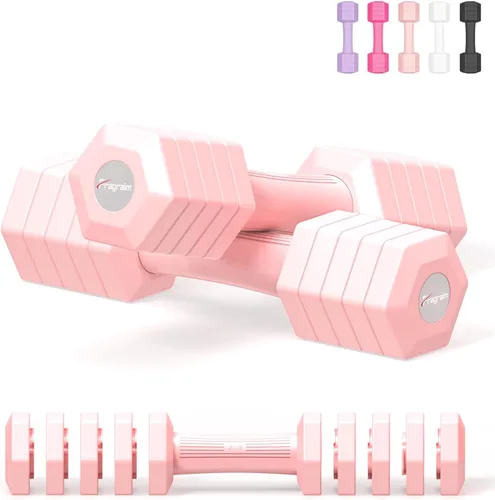 Miniatura 7 de Juego de mancuernas ajustables, juego de pesas de mano 4 en 1 para mujeres y hombres, un par de mancuernas de 10 libras cada uno de 2 libras, 3 Azul