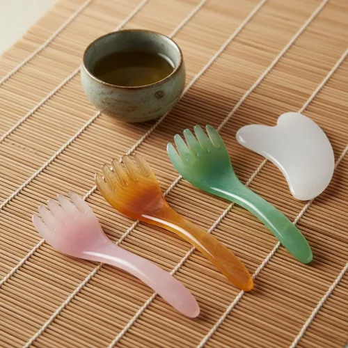 Miniatura 4 de Peine masajeador de cabeza de 3 piezas, herramienta de masaje Gua Sha para la relajación muscular del cuero cabelludo, masajeador manual del cuero