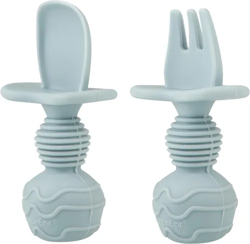 Miniatura 4 de PandaEar Paquete de 6 cucharas de silicona para bebés, cucharas para bebés de 6 a 12 meses, suministros de destete LED para bebés