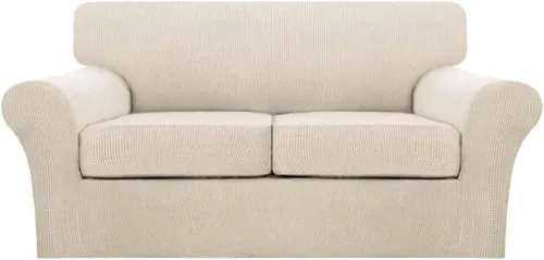 Miniatura 17 de Turquoize 2 fundas para sillas de sala de estar, funda de sofá con fundas de cojín individuales, funda de muebles para sillas (silla, beige biscotti)