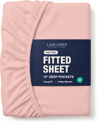 Miniatura 21 de Lane Linen Sábana Ajustable Individual Solamente - Sábana Inferior Individual de Punto Elástico en 4 Direcciones con Bolsillos Profundos - Se Adapta