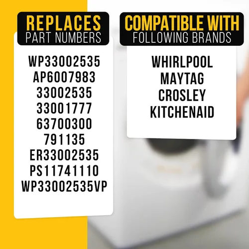 Miniatura 7 de PartsBroz 33002535 WP33002535 - Correa secadora para Whirlpool MDE5500AYW MDE3000AYW MDE7400AYW MDE7600AYW MDE9206AYW MDG5500AWW MDE2600AYW