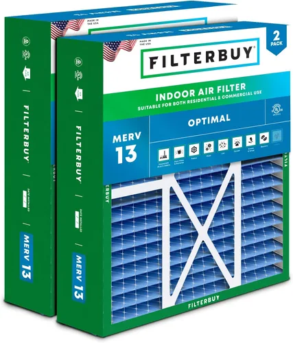 Miniatura 18 de Filterbuy Filtro de Aire MERV 13 de 20 x 25 x 5 pulgadas para defensa óptima contra el humo y las alergias (paquete de 2), filtros plisados