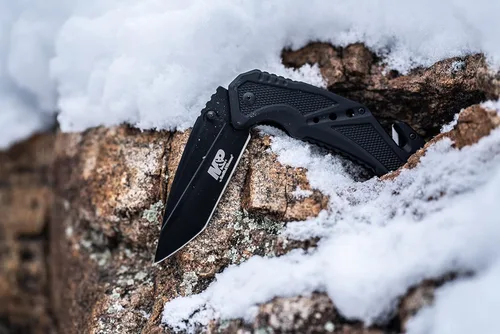 Miniatura 5 de Smith & Wesson M&P SWMP11B - Cuchillo plegable SS de alto carbono de 8.9 pulgadas con hoja de punta Tanto de 3.8 pulgadas y mango de aluminio