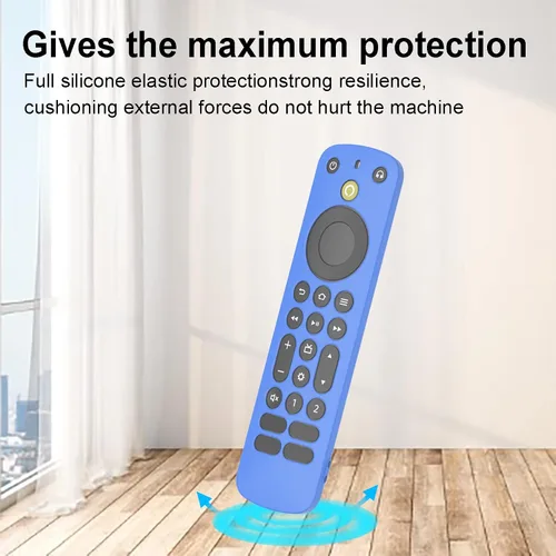 Miniatura 7 de LEFXMOPHY Funda azul compatible con Alexa Voice Remote Pro 2022, funda protectora de silicona que brilla en la oscuridad con correa