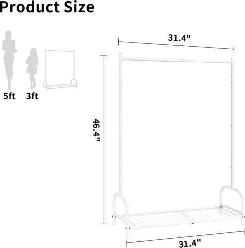 Miniatura 4 de Perchero de ropa para niños, estante de almacenamiento de disfraces para niños, pequeño estante de ropa con estante de almacenamiento de metal