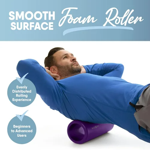 Miniatura 3 de MICRODRY Rodillo trasero de espuma de lujo para alivio muscular, rodillo para yoga, estiramiento, masaje firme de tejido profundo y liberación