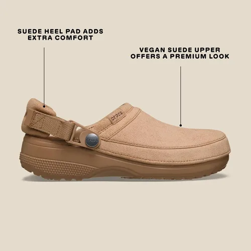 Miniatura 6 de Crocs Zuecos clásicos de lona elaborados unisex para hombres y mujeres Gamuza de chocolate con leche