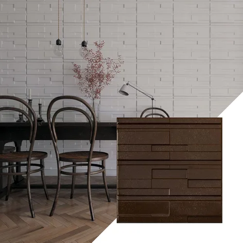 Miniatura 17 de Ekena Millwork 19 5/8 pulgadas de ancho x 19 5/8 pulgadas de alto, ladrillo desplazado EnduraWall decorativo 3D, cobre envejecido