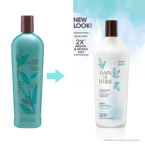 Miniatura 2 de Bain de Terre Champú hidratante de jazmín, lujosa hidratación para cabello seco con aceites de argán y monoi, sin parabenos, seguro