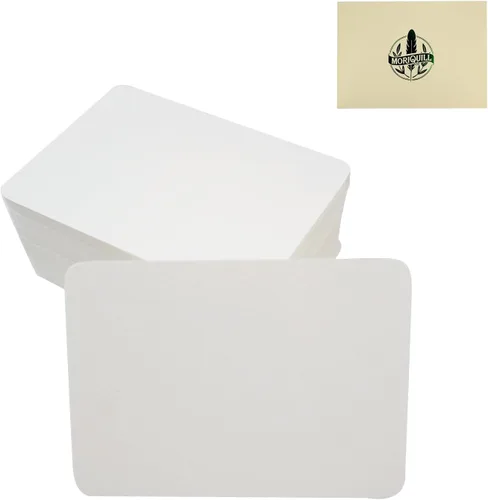 Moriquill 100 hojas de papel para acuarela ATC – 300 g/m², prensado en frío, 2.5"x3.5", sin ácidos, esquinas redondeadas, superficie texturizada