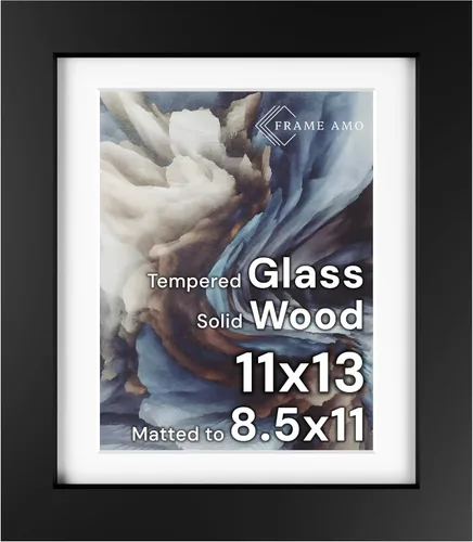 Miniatura 42 de Frame Amo Marco de póster de madera maciza de 13 x 19 pulgadas, color natural, tapete blanco para imagen de 11 x 17 pulgadas, parte frontal