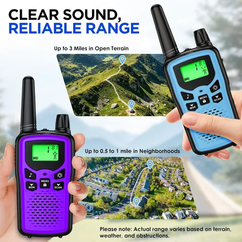 Miniatura 4 de Walkie Talkies para adultos de largo alcance, walkie talkies recargables con 22 canales FRS, radios bidireccionales con linterna LED