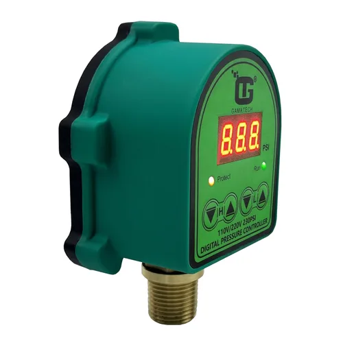 Miniatura 4 de GamaTech - Interruptor de presión ajustable digital de 110 V/220 V, 10 A/5 A, para bomba de agua y bomba de aire, 1/2 pulgada macho NPT, 0-230 psi