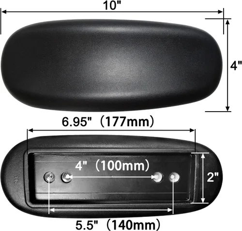 Miniatura 2 de MySit Almohadillas de Repuesto para Reposabrazos de Silla de Oficina Universales 4" o 5.5" Orificio de Montaje (Juego de 2) Negro