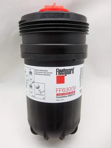 Fleetguard FF63009 (Cummins 5303743) Filtro de combustible con filtración NanoNet de alto rendimiento para motor Cummins serie B/L, capacidad de