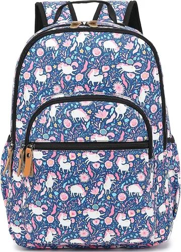 Miniatura 28 de Leaper Mochila para laptop para mujer: linda mochila floral para escuela, universidad, viajes, trabajo, mochila ligera para niños, Negro margarita