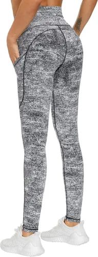 Miniatura 4 de The Gym People Pantalones deportivos gruesos de tiro alto, con bolsillos y control de abdomen, leggings para entrenar, correr, hacer yoga, para mujer