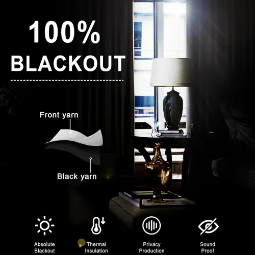 Miniatura 2 de XWZO Cortinas de Oscurecimiento Total de 45 Pulgadas de Largo - Paneles de Ventana con Ojales de Doble Capa para Oscurecimiento Completo de la Beige