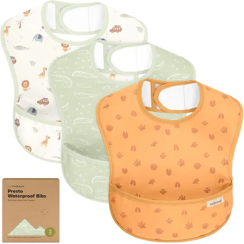 Miniatura 14 de KeaBabies Paquete de 3 baberos impermeables para comer, baberos ligeros para alimentación de niños pequeños con gran atrapador de alimentos, a