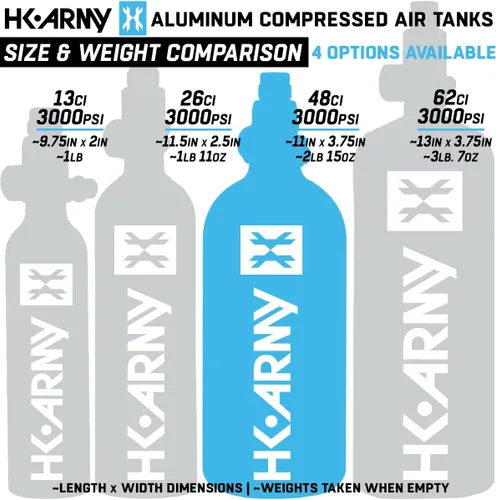 Miniatura 5 de HK Army Tanque de aire comprimido de aluminio HPA para paintball con sistemas de aire - Regulador estándar Azul