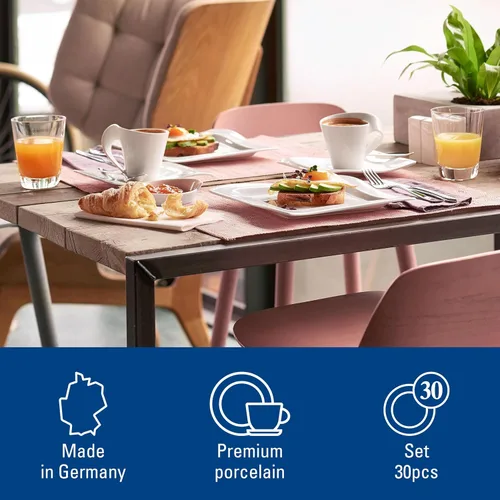 Miniatura 3 de Villeroy & Boch NewWave - Vajilla básica de 30 piezas, color blanco