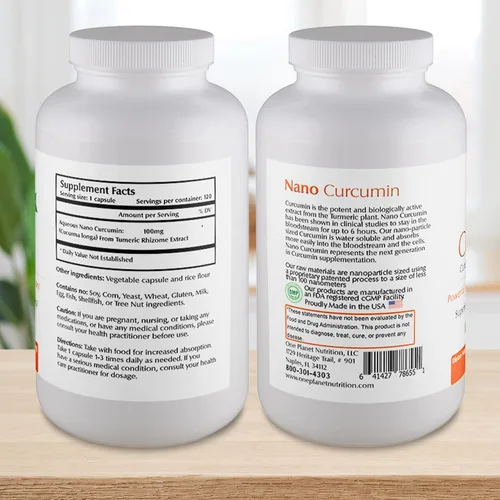 Miniatura 2 de One Planet Nutrition Cápsulas de nano curcumina de 100 mg (120 unidades), extracto de cúrcuma, nano para alta absorción, apoya la salud general, sin