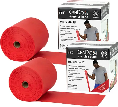 Miniatura 4 de CanDo Twin-Pak - Banda de ejercicio sin látex, color negro, 100 yardas