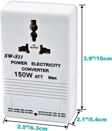 Miniatura 7 de Adaptador de viaje del convertidor de voltaje de 150 W, convertidor de corriente AC110V/120V a 220V/240V Step-Up & Down Transformador