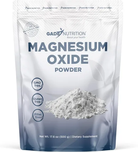 Miniatura 10 de Gade Nutrition - Polvo de carbonato de magnesio puro 17.64 oz, 875 mg por porción, 571 porciones Sin OMG, sin gluten, sin relleno, altamente