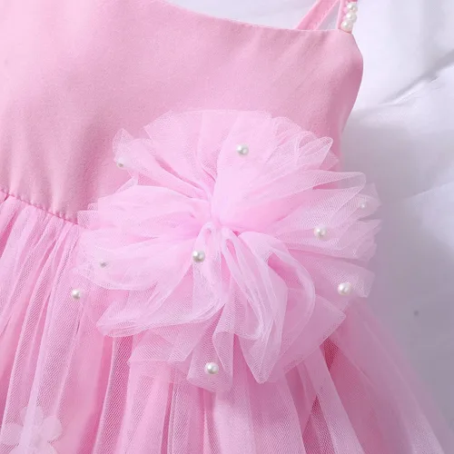 Miniatura 3 de Vestido de verano para niñas pequeñas, vestido de manga corta, vestido de cuello para niños, vestido deportivo sólido de 5 meses