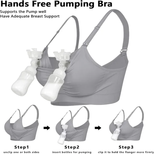 Miniatura 2 de iloveSIA Nursing Bras for Mom Breastfeeding, Seamless Supportive Sleep Bra for Maternity Postpartum S-2XL 3Pack