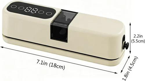 Miniatura 7 de Máquina selladora al vacío compacta, sistema automático inteligente de conservación de alimentos para carne, queso y preparación de comidas (beige)