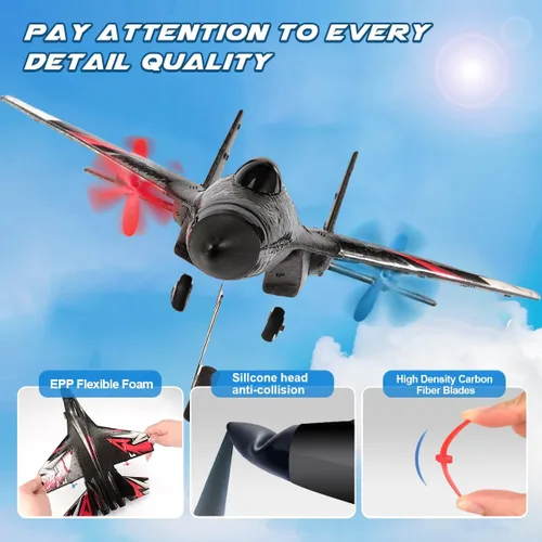 Miniatura 4 de Nueva actualización de avión SU27 RC, juguetes de combate de control remoto, 2.4 GHz 6 ejes estabilizador RTF planeador avión avión con 2