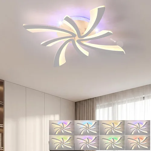 Miniatura 14 de STCH Lámpara de techo LED moderna regulable, lámpara de techo moderna de estrella de 25.6 pulgadas, lámpara de techo LED de montaje empotrado