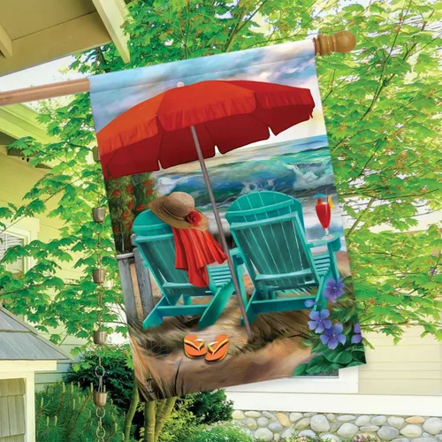 Miniatura 2 de Beach Life - Bandera náutica Adirondack para casa de verano, sillas de 28 x 40 pulgadas Briarwood Lane
