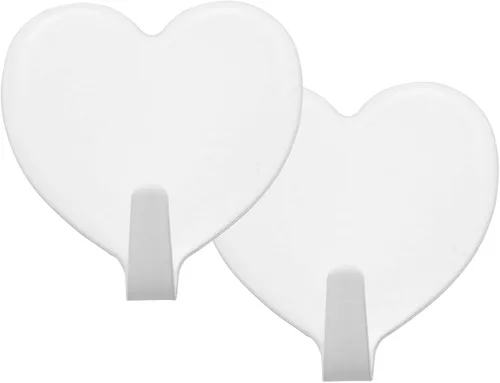 Miniatura 2 de 5 ganchos de acero inoxidable en forma de corazón de 1.575 x 1.772 in en forma de corazón, multifuncionales, autoadhesivos, ganchos para colgar