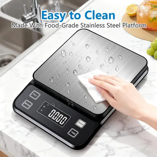 Miniatura 6 de Báscula de alimentos impermeable IPX7 de 0.00 oz, báscula de cocina de precisión, báscula digital de alimentos de 22.0 lbs/22 libras, recargable por