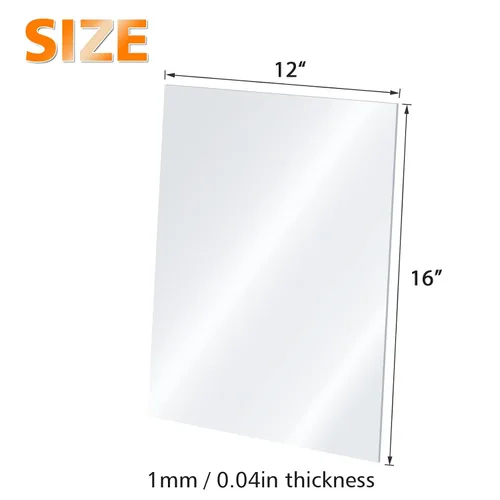 Miniatura 2 de Egofine - Hojas de plexiglás transparentes de 12x16", 1/25" de grosor, 12 láminas acrílicas fundidas para manualidades, reemplazo de vidrio